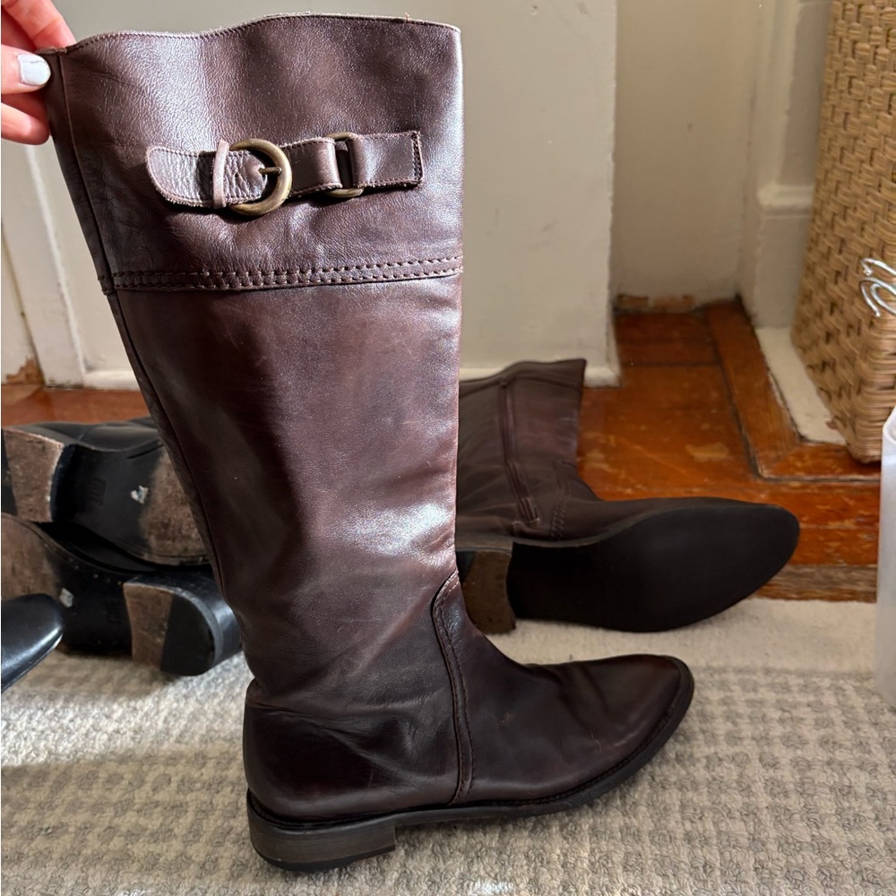 Massimo Dutti Brown Over the Knee Boots